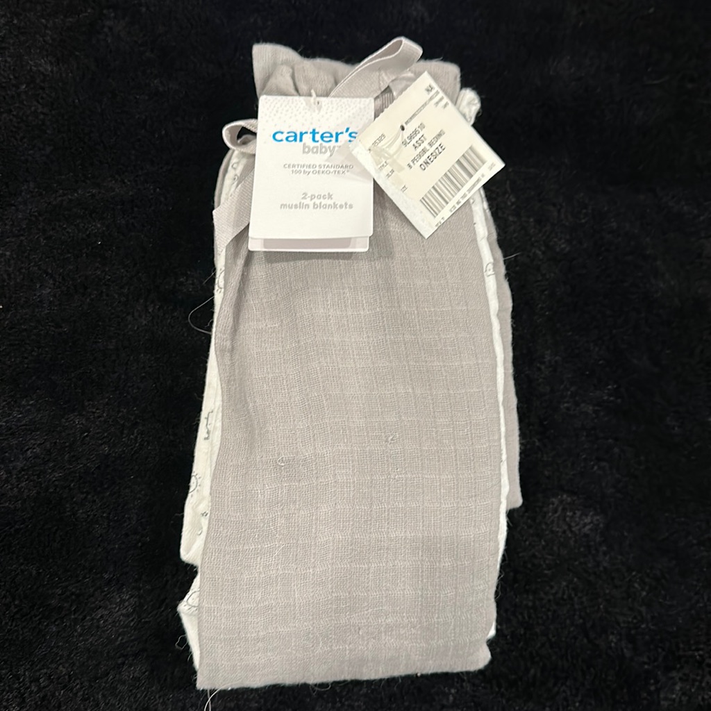 Brand New Carters Baby 2 Pcs Muslin Blankets